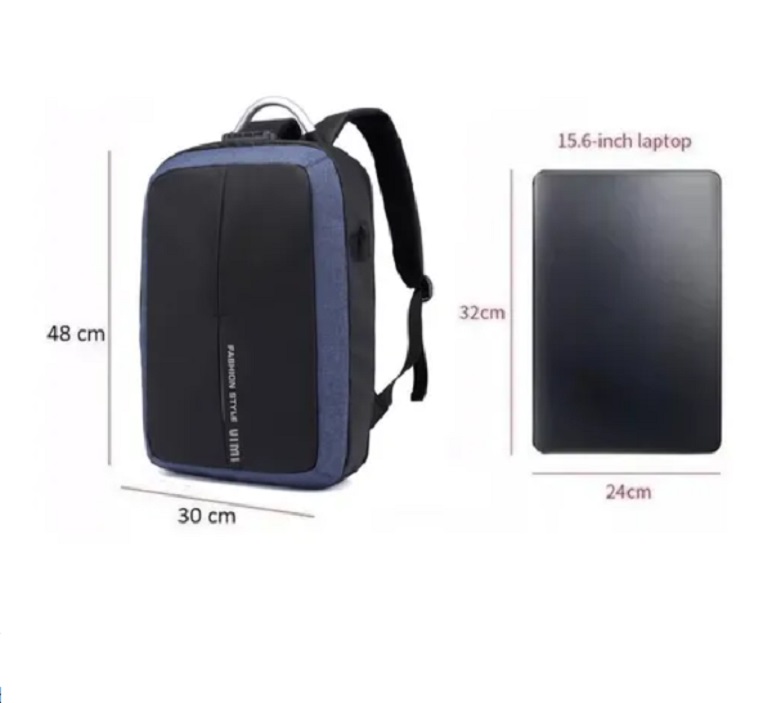 Mochila Backpack Antirrobo Impermeable C/ Candado Puerto Usb Negro