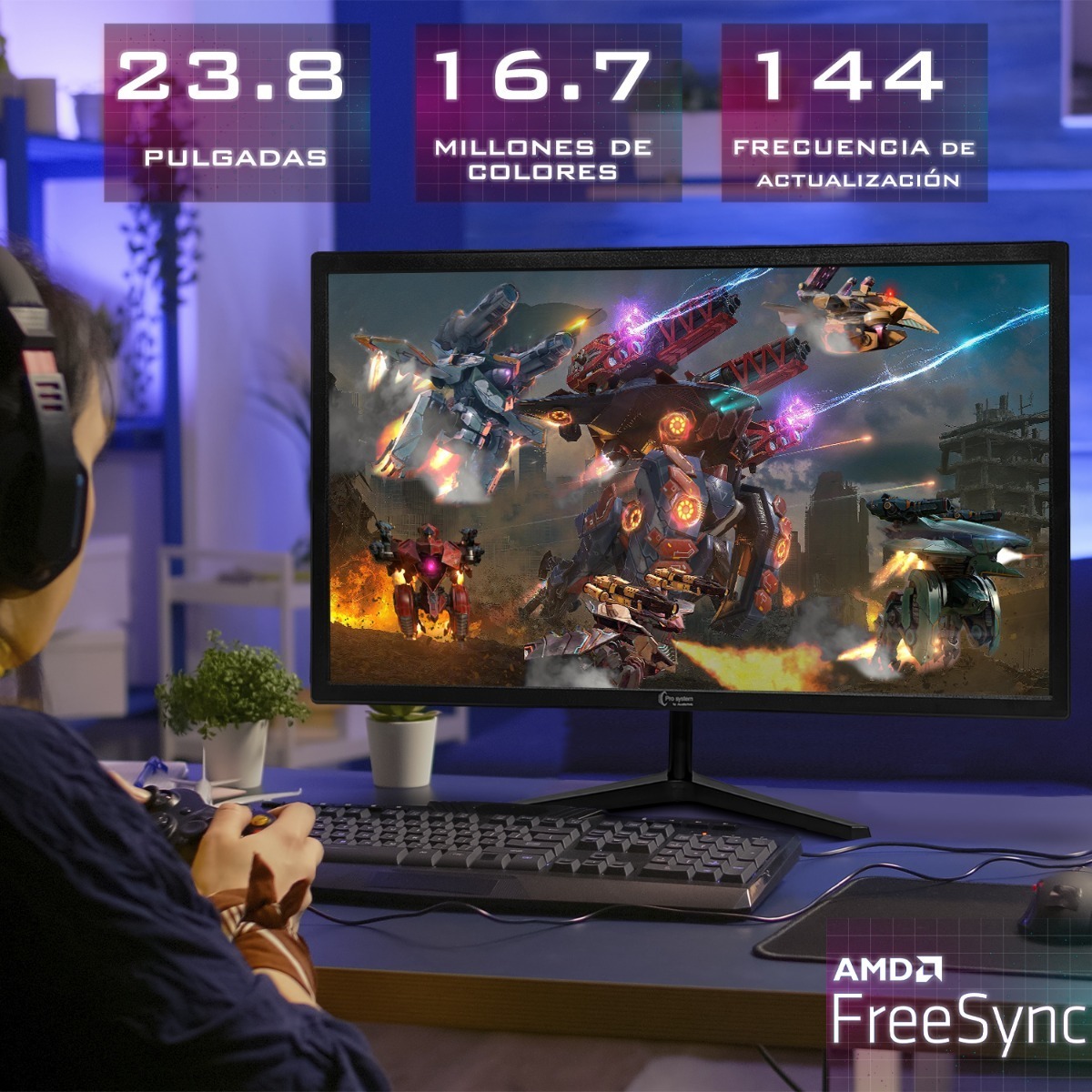 Monitor Gamer 23.8' 144 Hz Display Port Hdmi Usb 30w