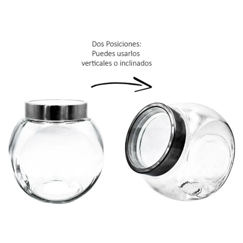 Top Choice 2415-3128 6 Frascos De Vidrio con Tapa Almacenamiento Mason Jar 2.2 Litros