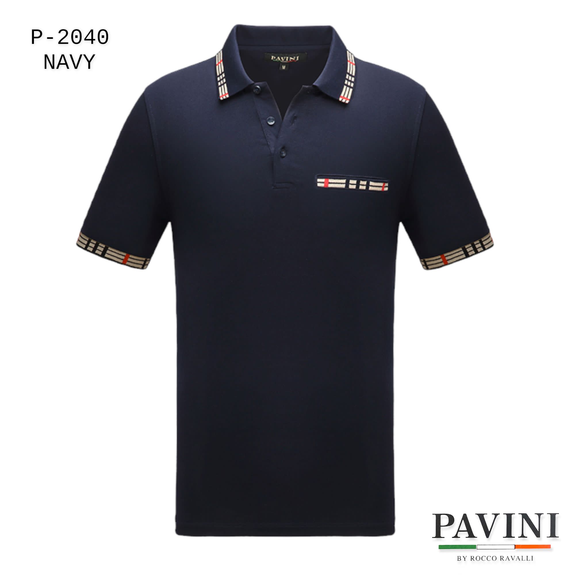 Playera Polo Caballero Marca Pavini P-2040-NAVY