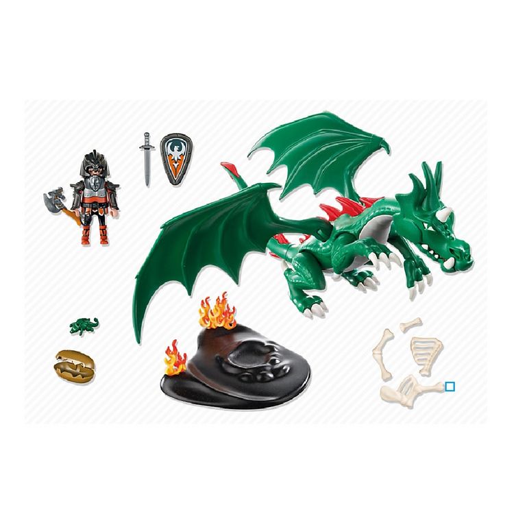 Playmobil Caballeros 6003 Dragón Verde Descontinuado