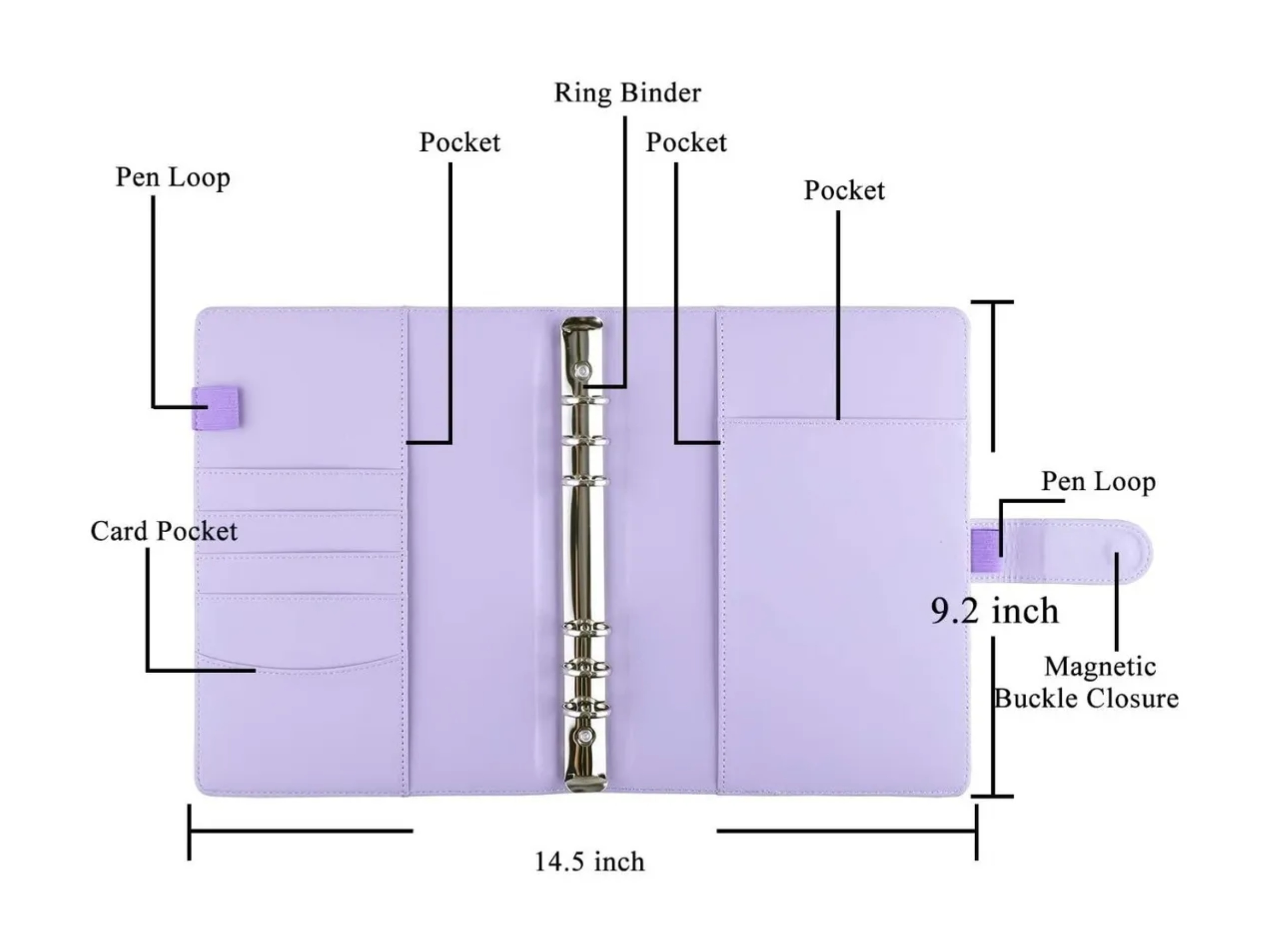 Carpeta A5 Organigastos Planner Vinipiel Para 100 Hojas