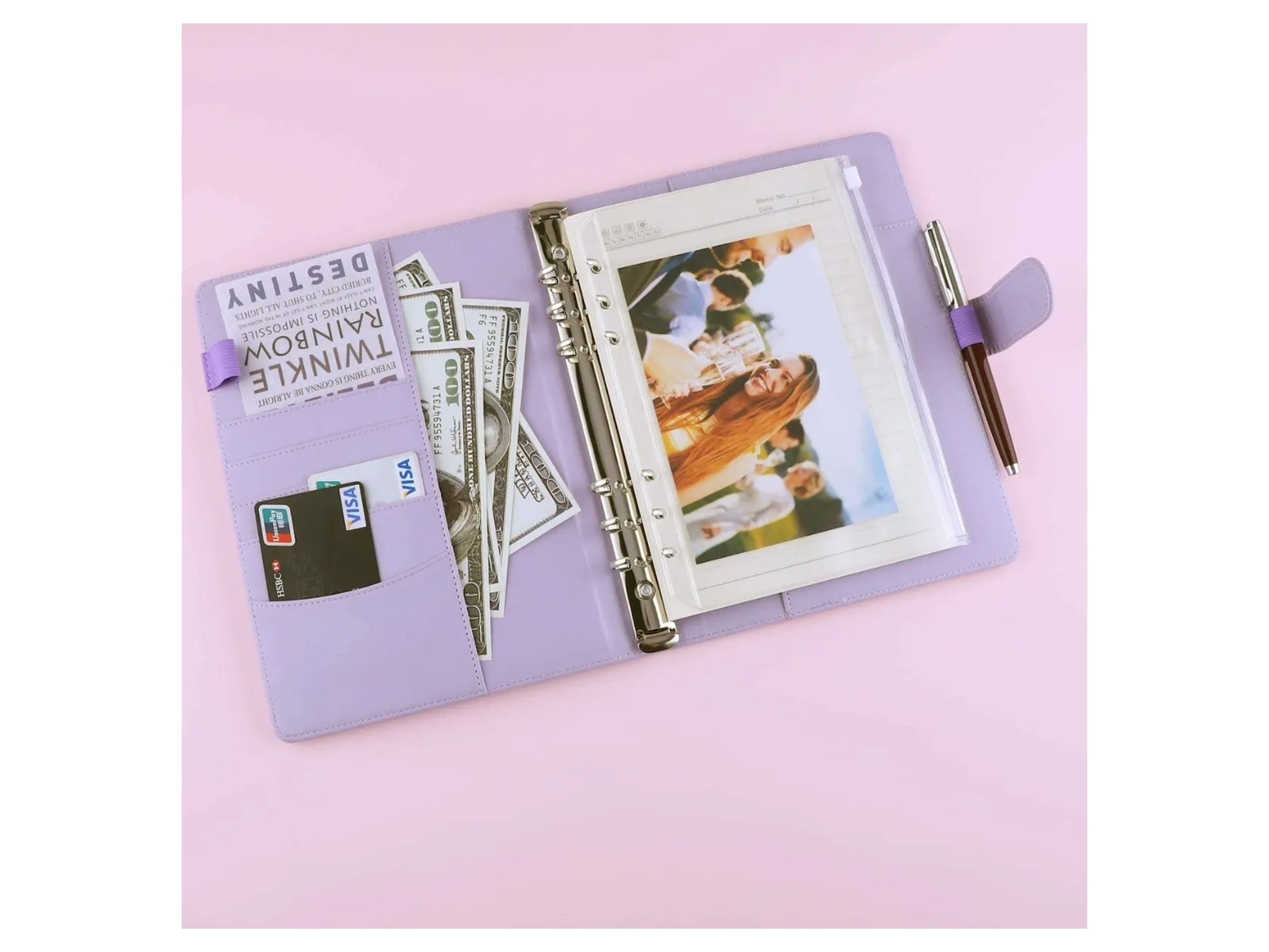 Carpeta A5 Organigastos Planner Vinipiel Para 100 Hojas