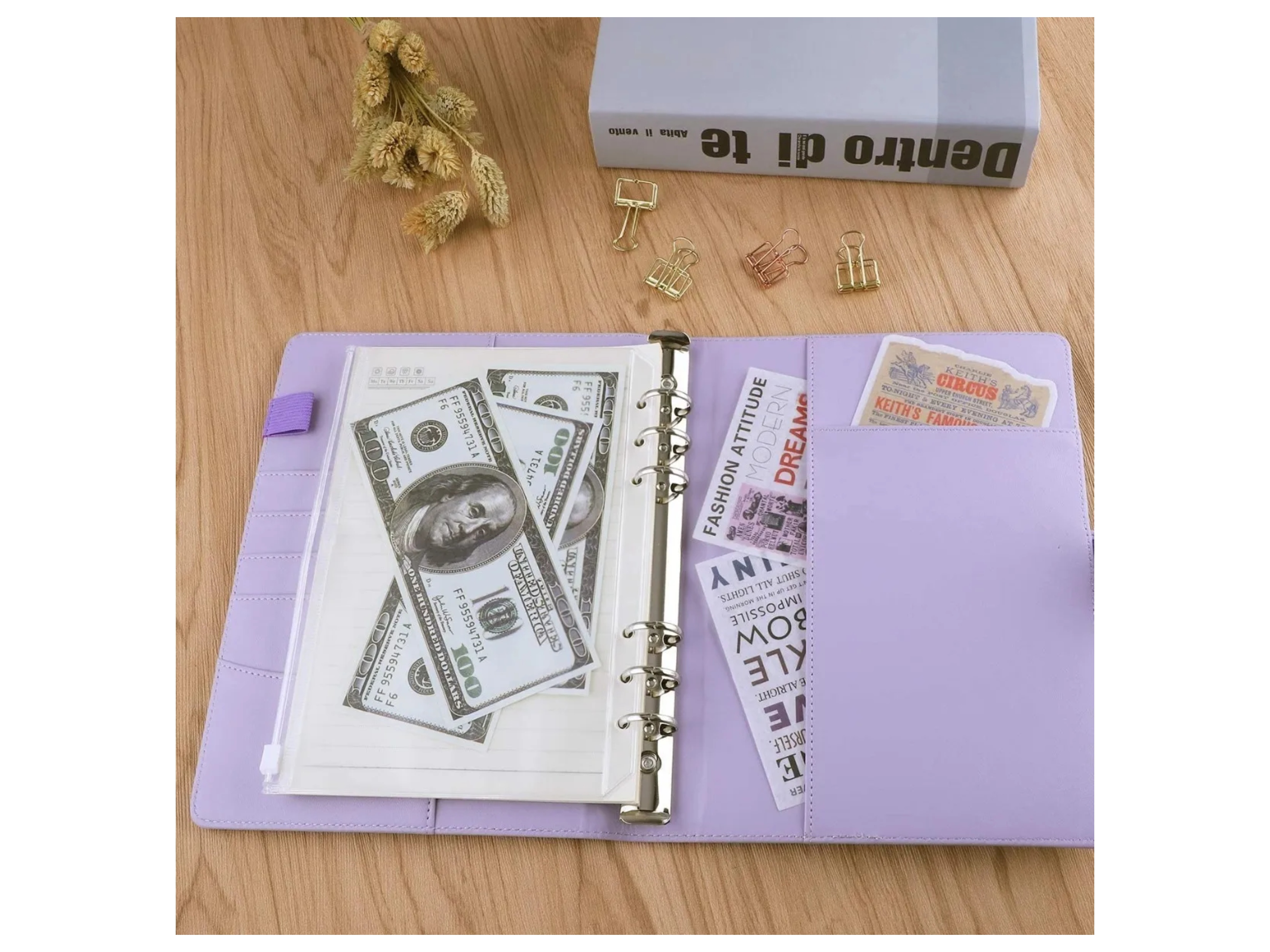 Carpeta A5 Organigastos Planner Vinipiel Para 100 Hojas