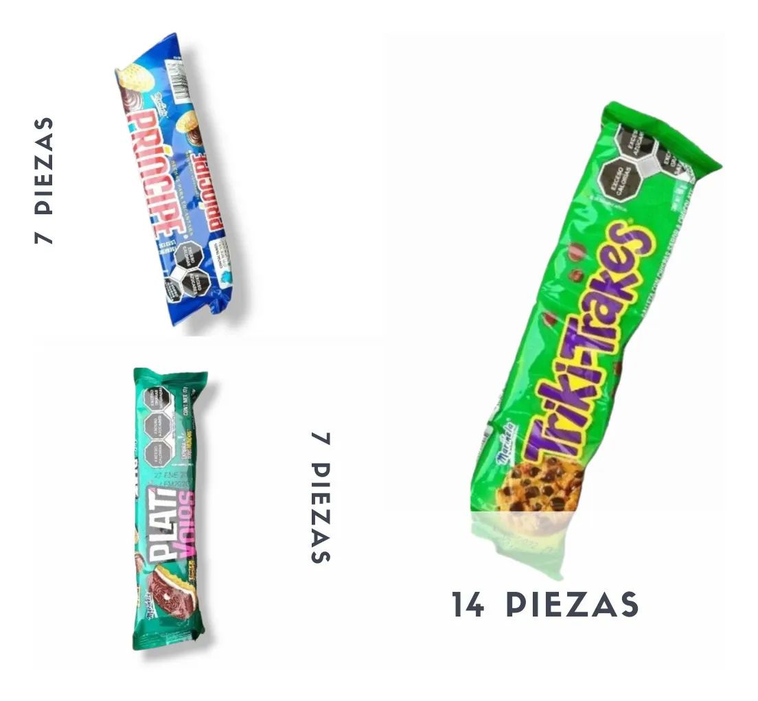 Mix 28 Galletas Marinela Príncipe Plativolos Triki 2.1 Kg