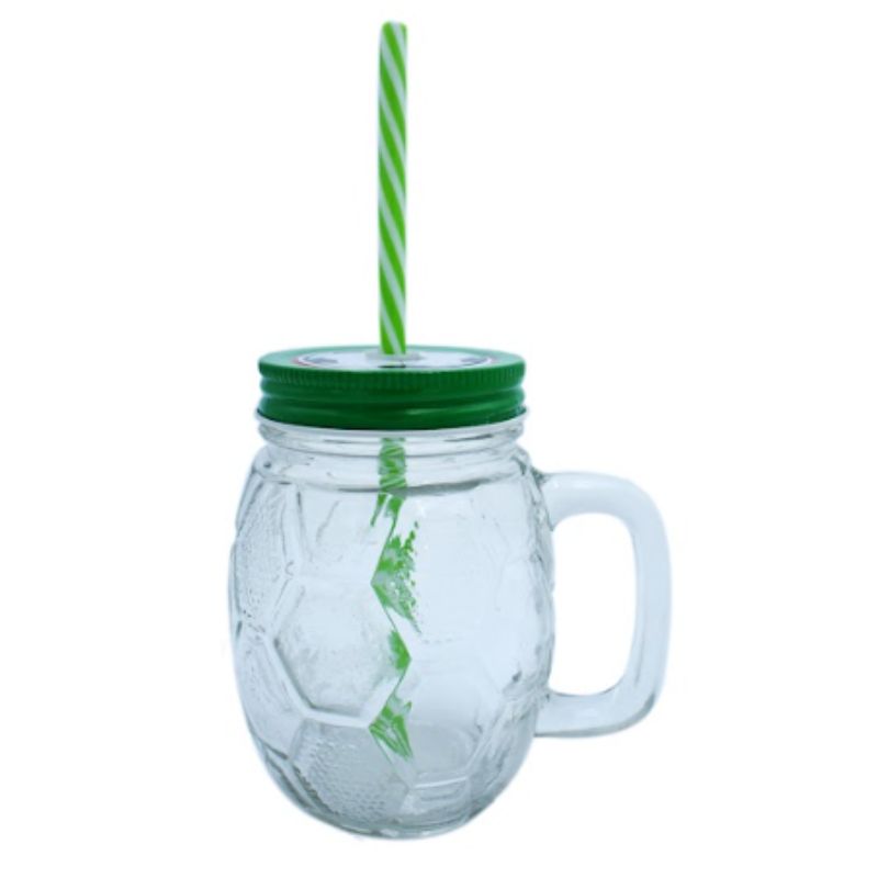 Top Choice 1736-24 12 Vasos Tarros Fiesta Vidrio Futbol Mason Jar 450ml