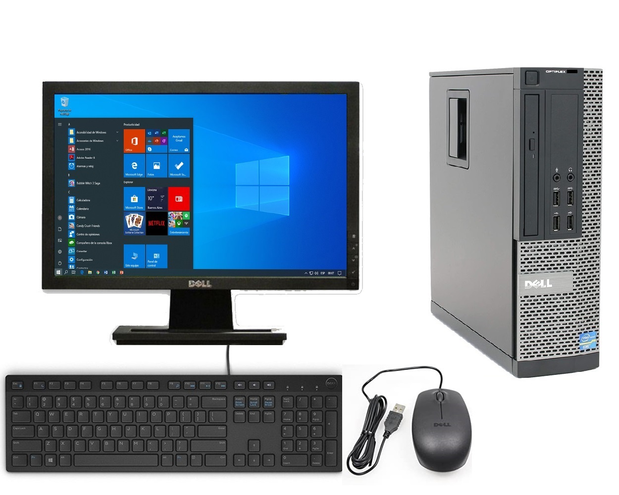 PC Dell Optiplex 790 SFF- Intel Core i3, 2da- 8GB RAM- 240GB SSD- Monitor 17"- Windows 10 Pro- Equipo Clase A, Reacondicionado. 