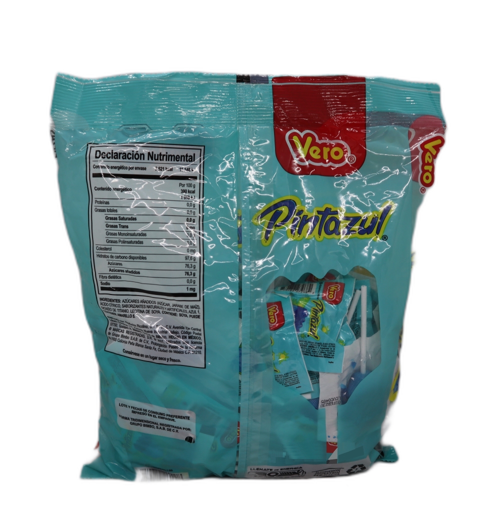 Paleta Pinta Azul Bolsa 48 Pz Dulces Vero Brochita