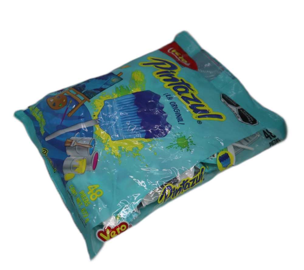 Paleta Pinta Azul Bolsa 48 Pz Dulces Vero Brochita