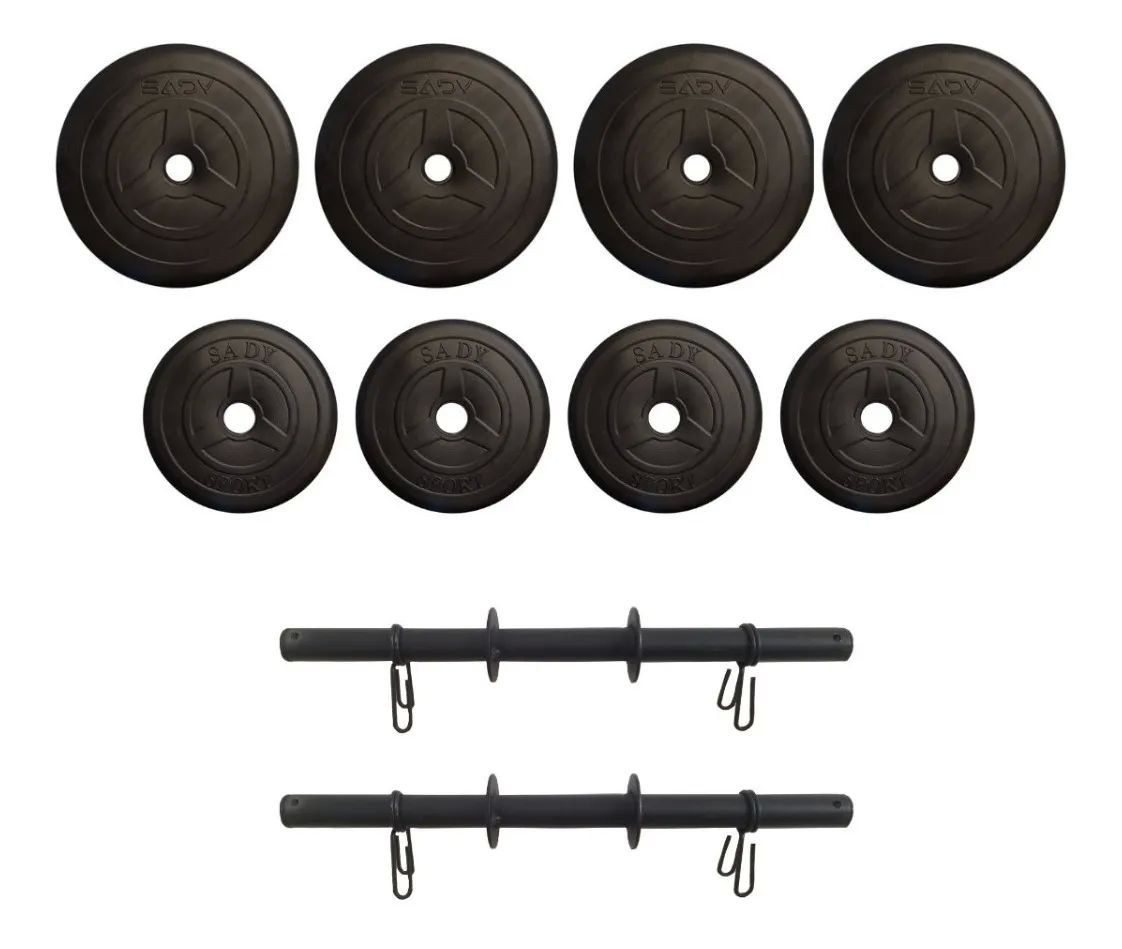 Set Par 2 Mancuernas De 15kg C/u 8 Discos Total - Sady Sport
