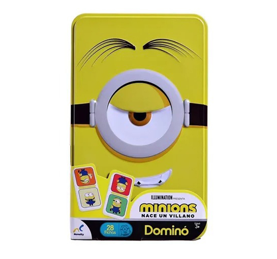 Dominó Minions 2 Nace Un Villano con Caja Metálica Coleccionable con Relieve - 28 piezas- Novelty