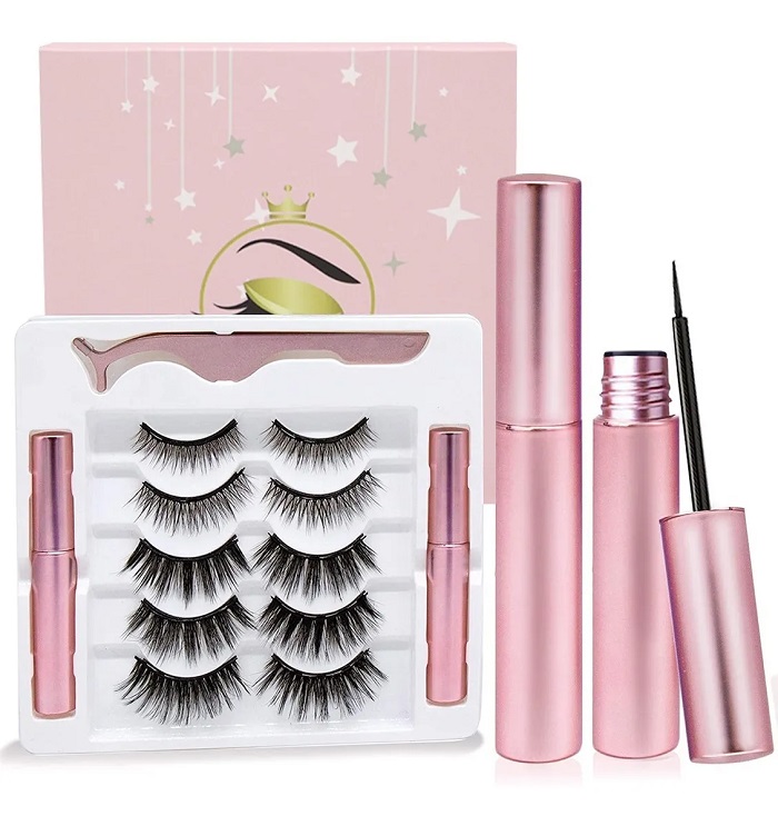 Kit De Pestañas Postizas Magnéticas & Delineador De Ojos