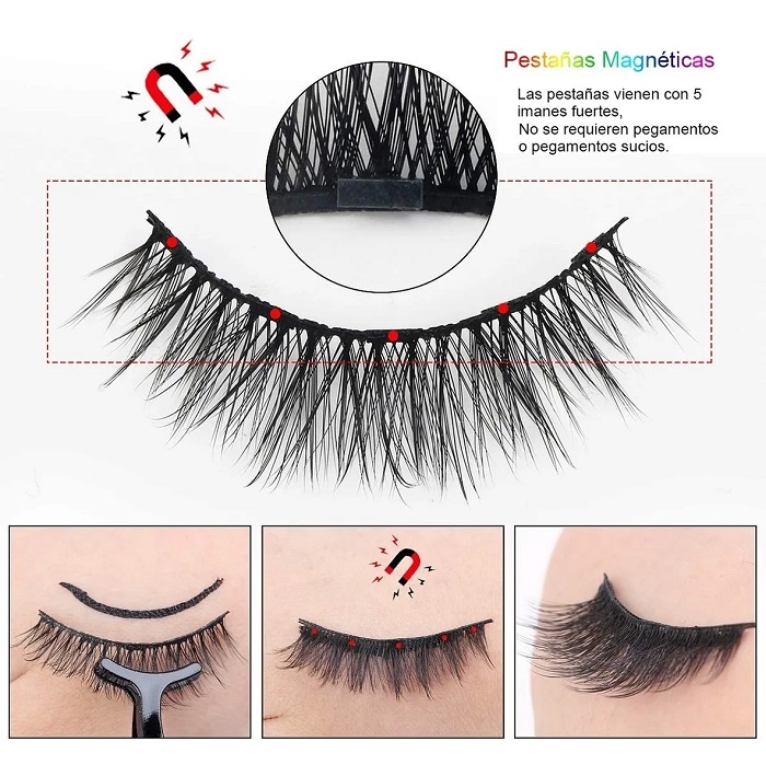 Kit De Pestañas Postizas Magnéticas & Delineador De Ojos