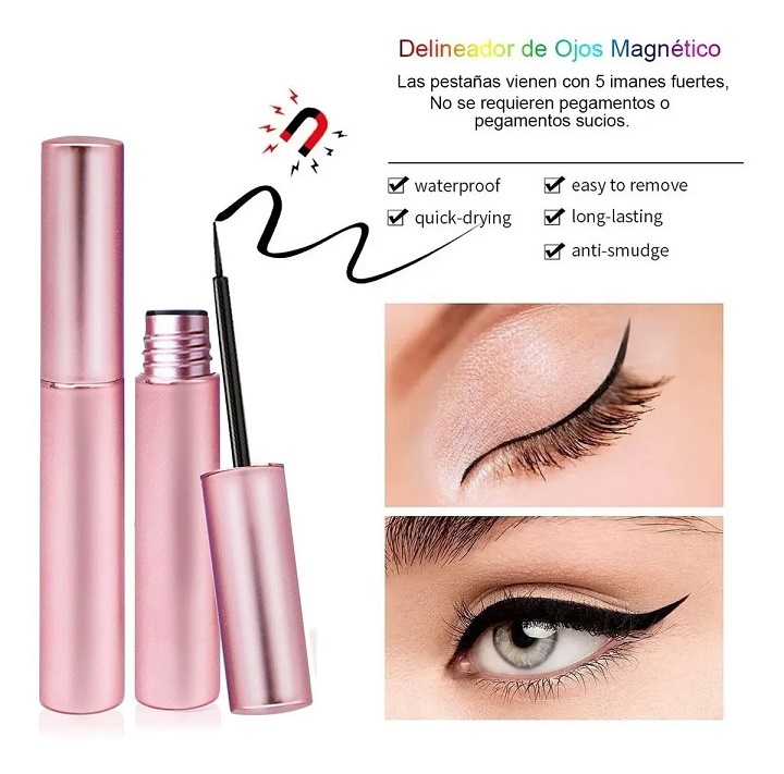 Kit De Pestañas Postizas Magnéticas & Delineador De Ojos
