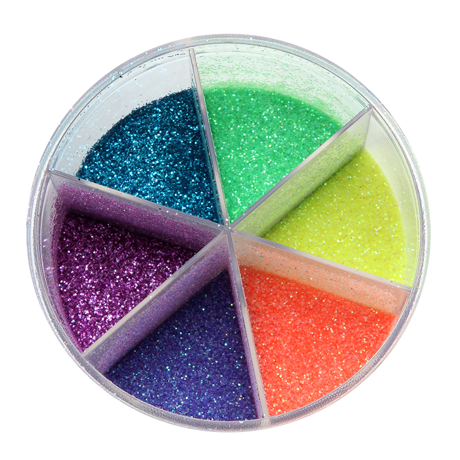 Diamantina Barrilito Bote Aplicador C/6 Colores Neón