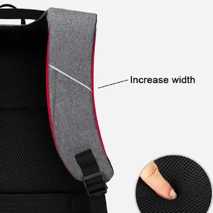 Mochila De Gran Capacidad Con Cargador Usb Gris