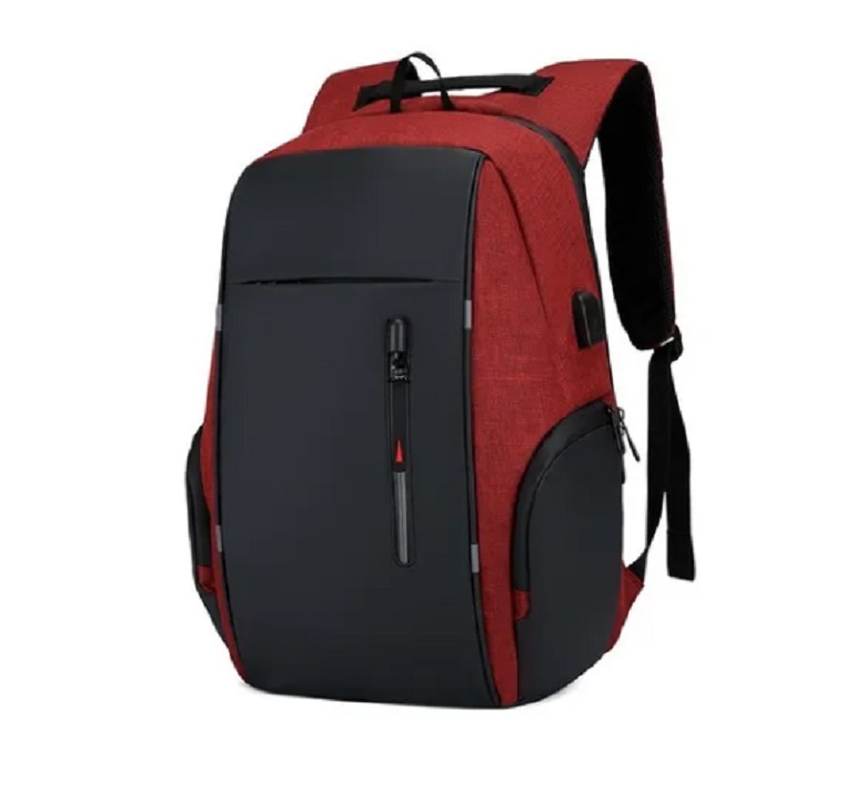 Mochila De Gran Capacidad Con Cargador Usb Rojo