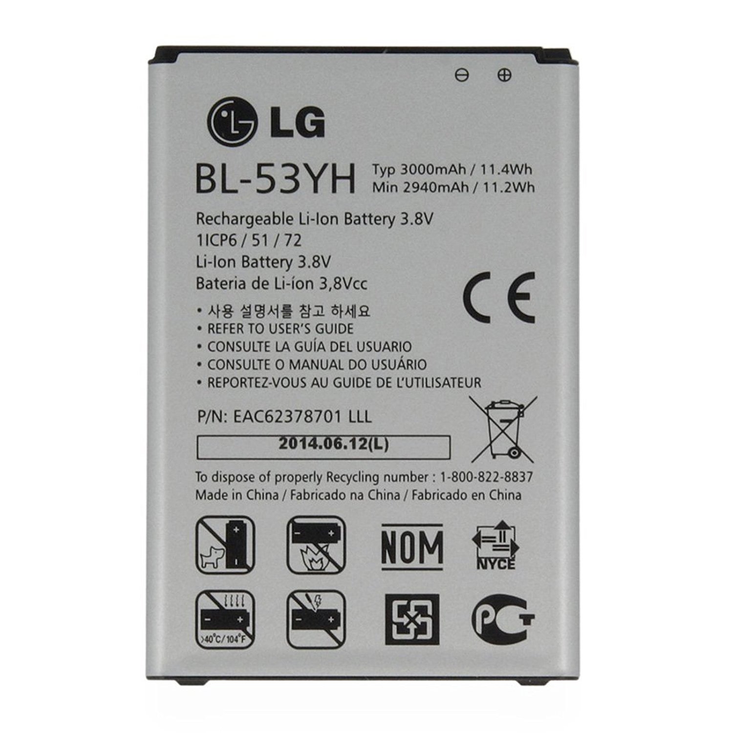 Pila Bateria LG G3 BL 53YH D850 D830 D851 D855 VS985