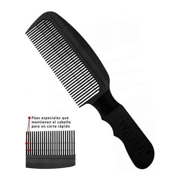 Peine Profesional De Lujo Flat Top Negro Wahl Barbería Estética