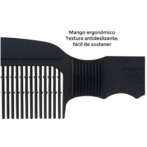 Peine Profesional De Lujo Flat Top Negro Wahl Barbería Estética