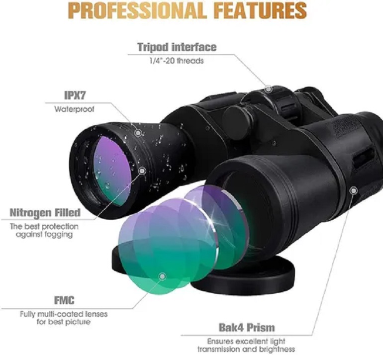 Binoculares Telescopicos Profesionales Visión Nocturna 20x50