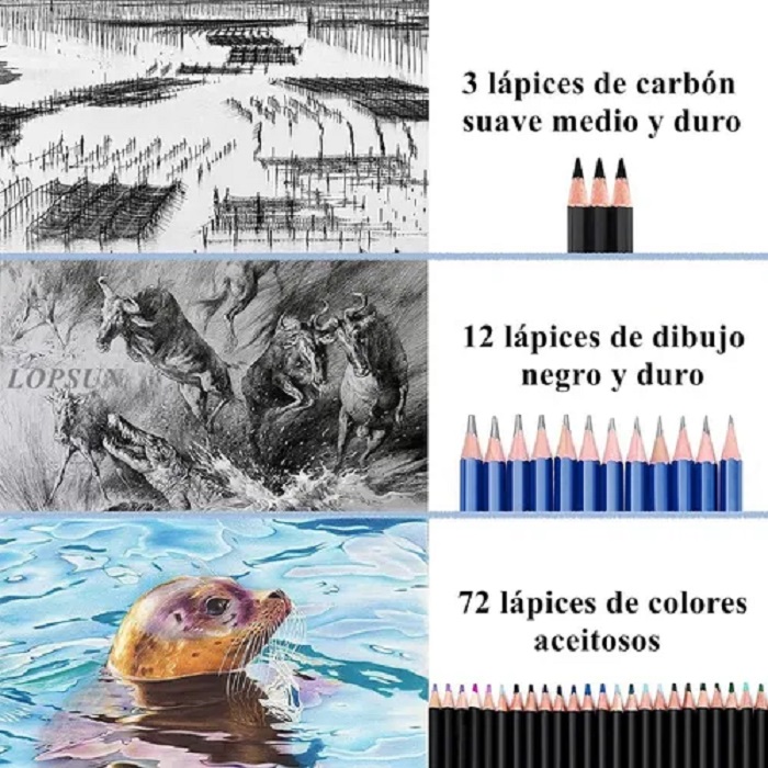 Set 96 Lápices De Dibujo De Colores Profesional Escolar