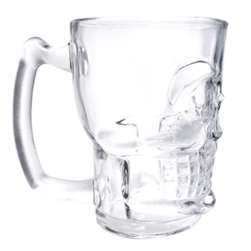 Top Choice 1694-22 Tarro Vaso Cervecero de Vidrio Calavera Calaca para Cerveza 383 ml