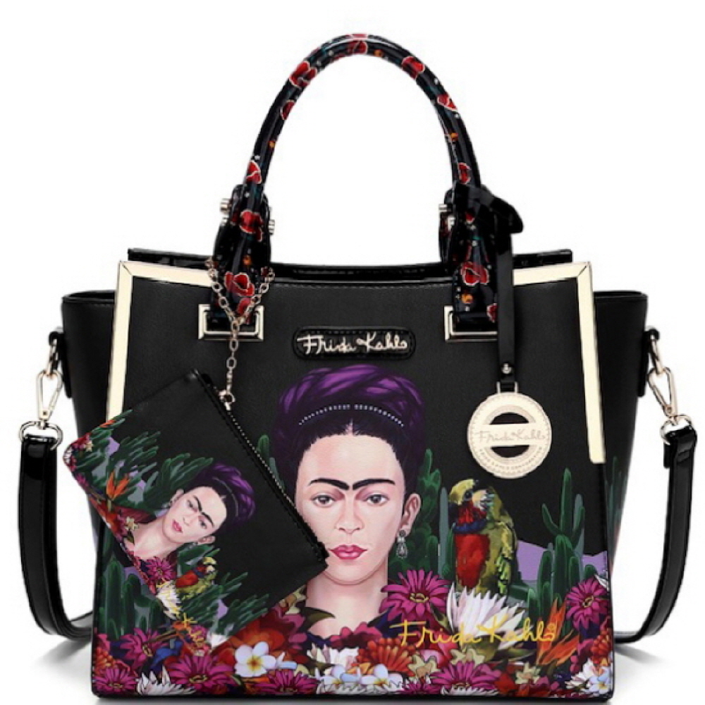 Bolsa Satchel con Monedero Frida Kahlo Cactus Original 912bk