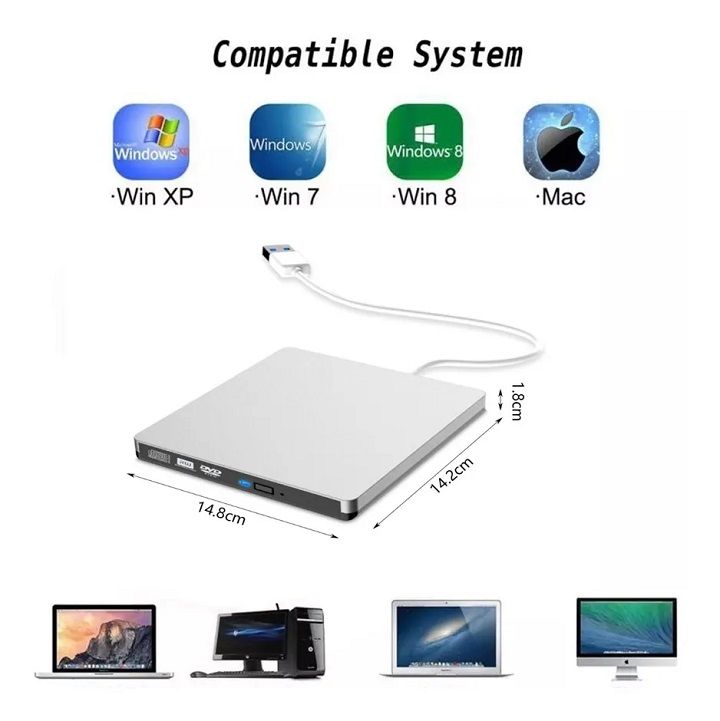 Lectora Y Grabadora De Dvd/cd, Externa, Usb