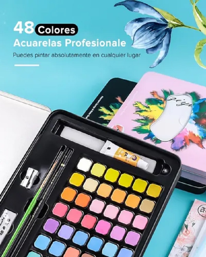 Acuarelas Profesionales Sólidas 48 Colores