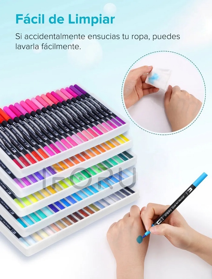 Plumones De Punta Tipo Pincel Doble Punta