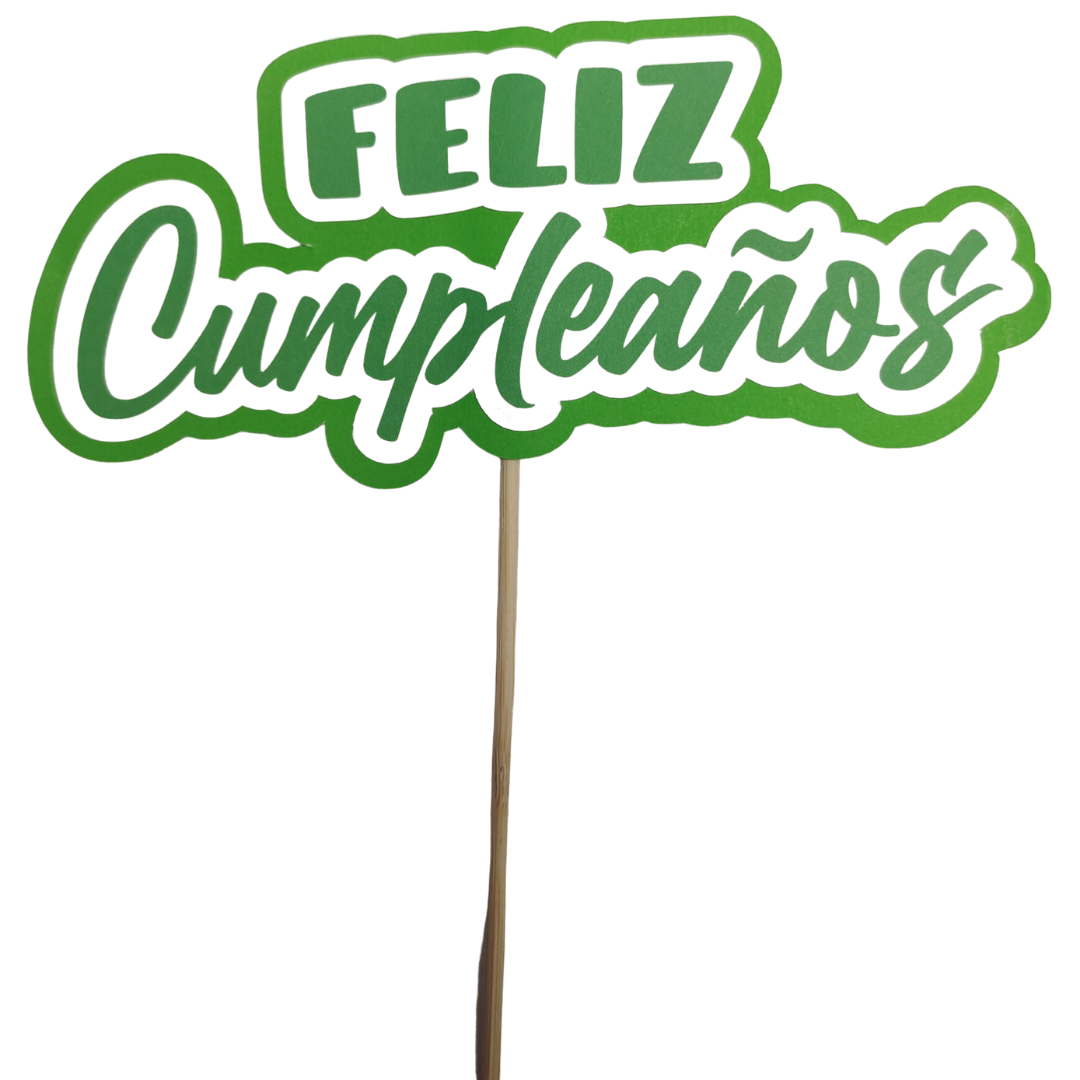 Cake topper-letrero para pastel "Feliz cumpleaños" Verde Nabicraft