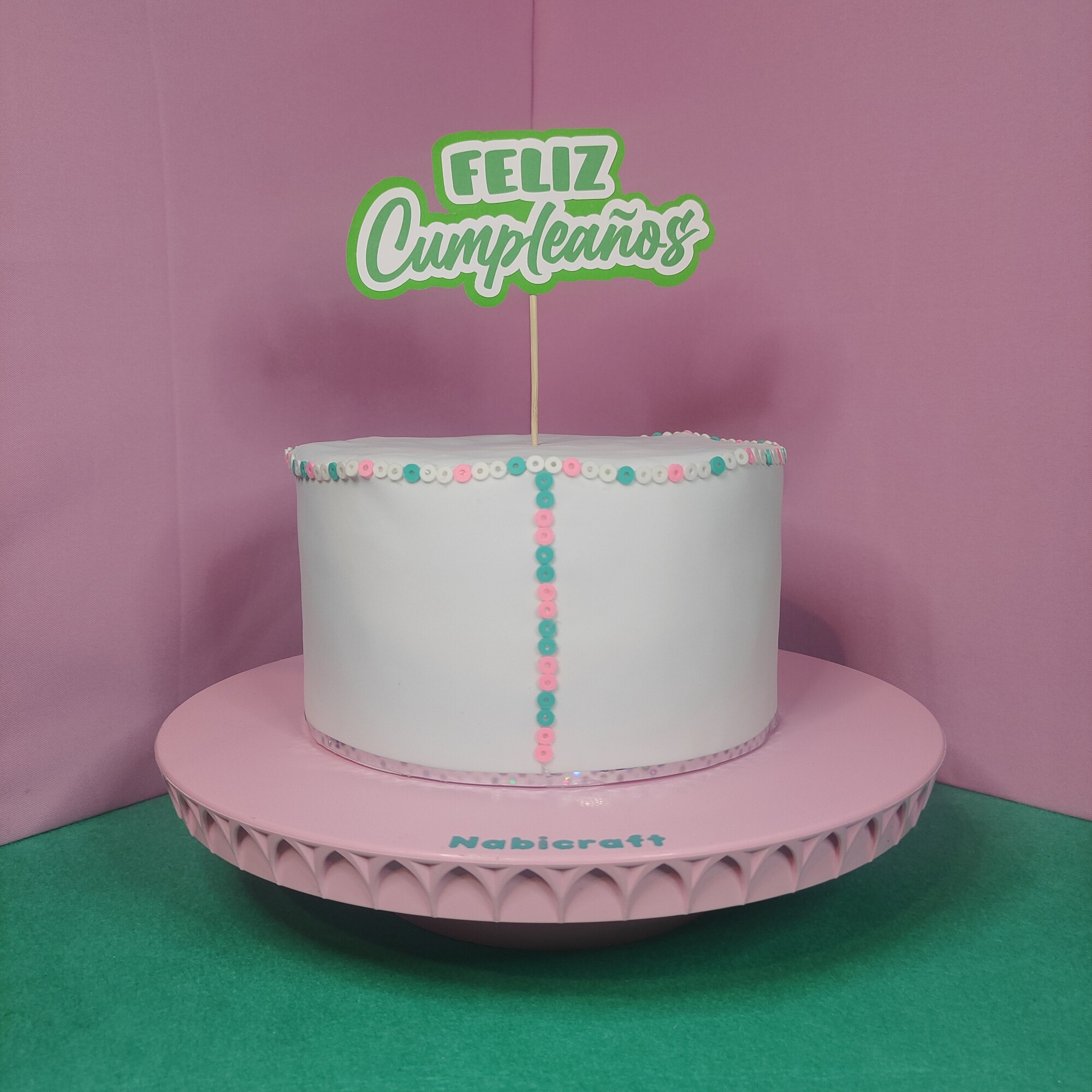 Cake topper-letrero para pastel "Feliz cumpleaños" Verde Nabicraft