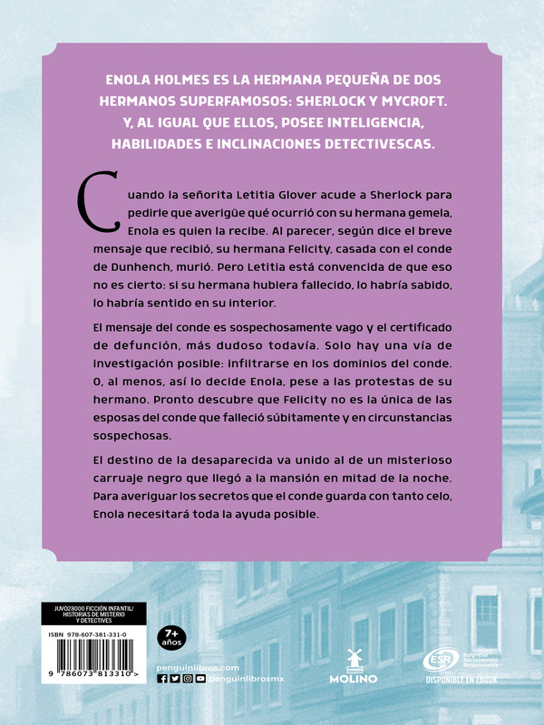 Enola Holmes y el carruaje negro, Autor Nancy Springer