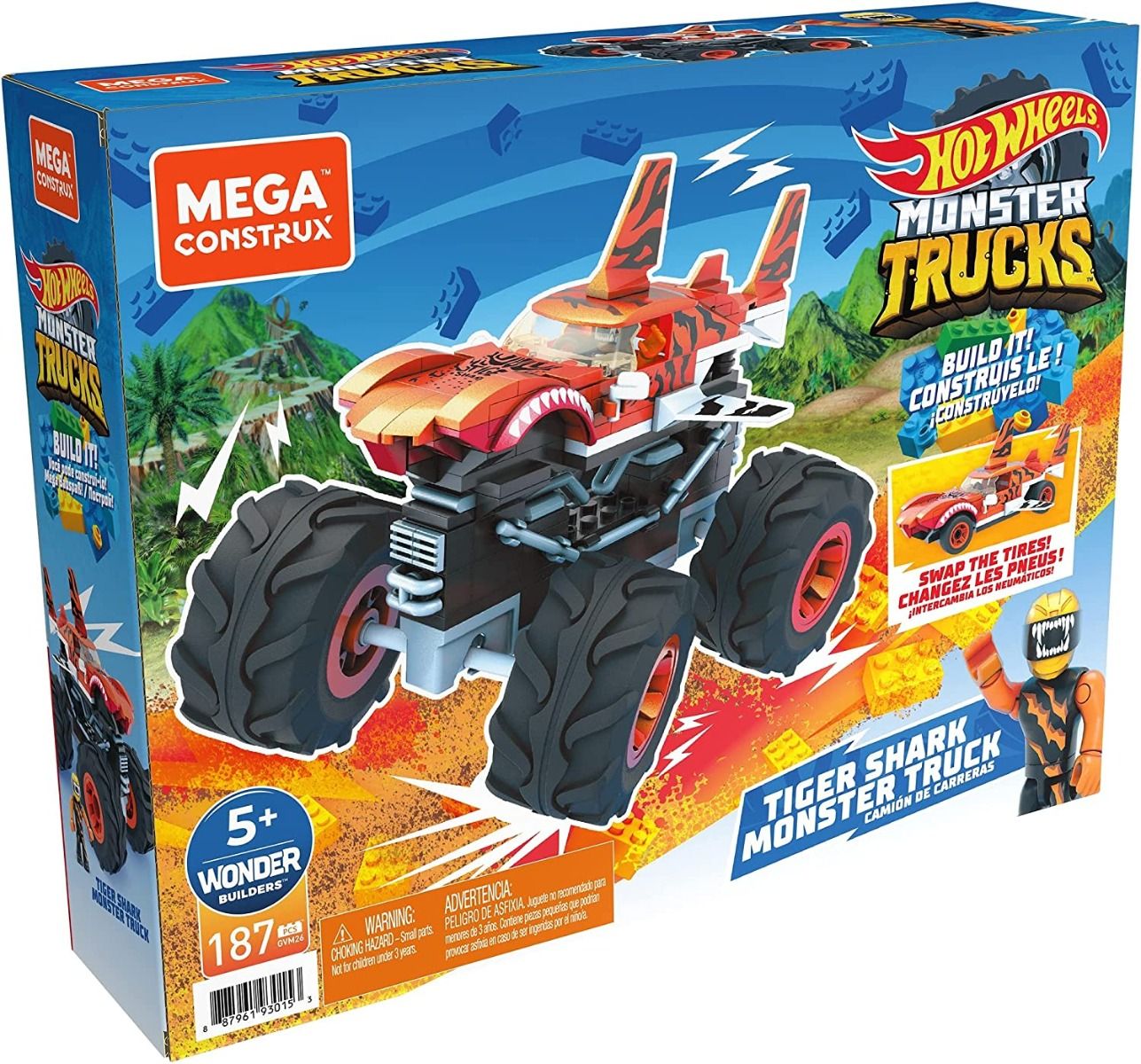 Hot Wheels Mega Construx Monster Truck Tiger Shark