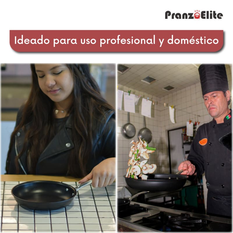 Juego de 2 Sartenes Antiadherentes de Teflón de Acero Inoxidable, Set de 2 Piezas de 20 y 25 cm de Diámetro