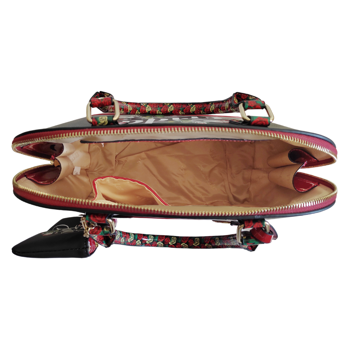 Bolsa Satchel con monedero Frida Kahlo Flores Original Fl902 BKRD.