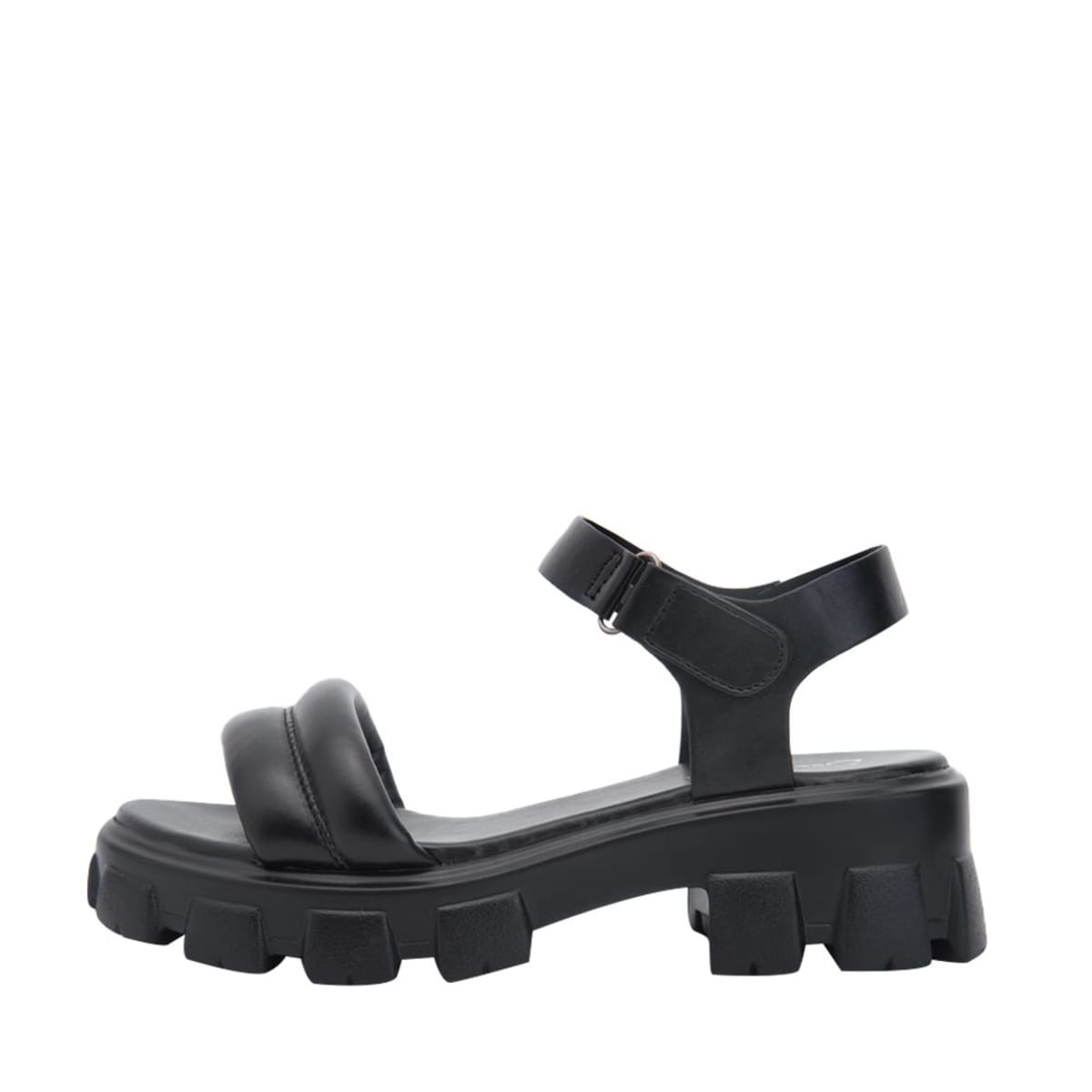 Sandalias casuales marca Sao Paulo, color negro, con suela track y tacón bajo, mod. 1019508