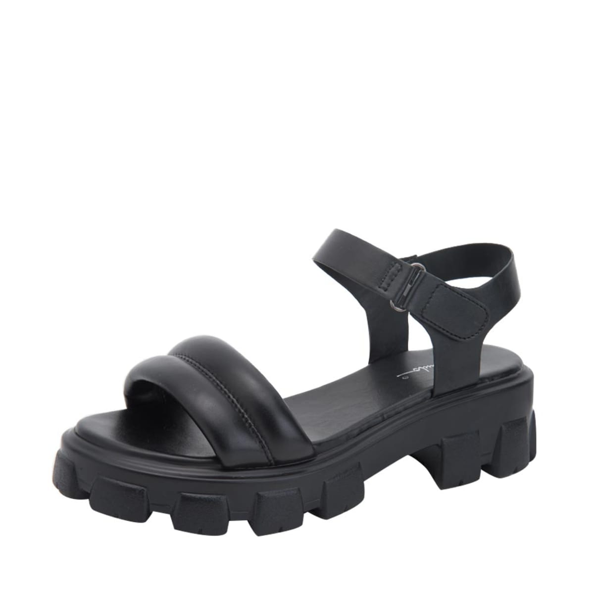 Sandalias casuales marca Sao Paulo, color negro, con suela track y tacón bajo, mod. 1019508