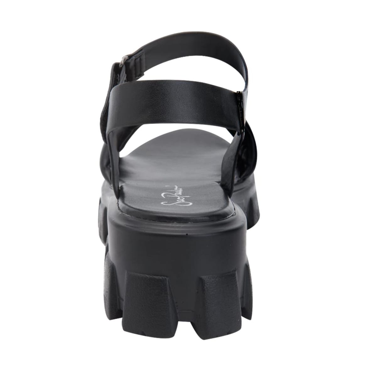 Sandalias casuales marca Sao Paulo, color negro, con suela track y tacón bajo, mod. 1019508