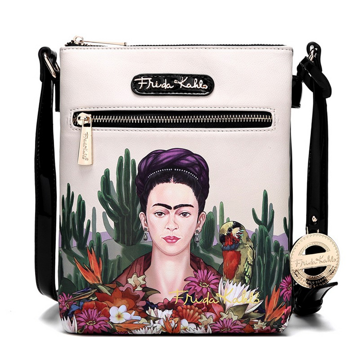 Crossbody doble cierre Frida Kahlo Cactus original.
