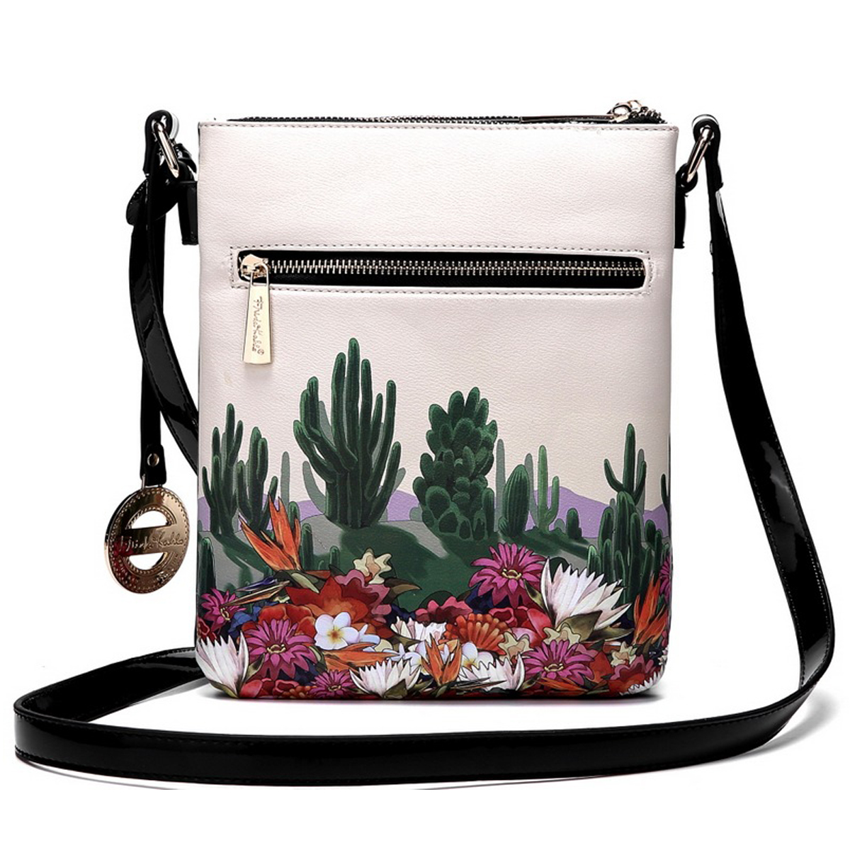 Crossbody doble cierre Frida Kahlo Cactus original.