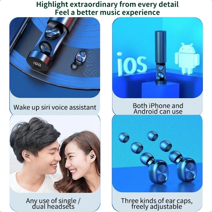 Auriculares Inalámbricos Bluetooth Tws B9 5.0 Touch Pull