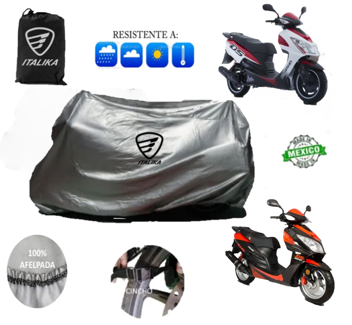 Funda Afelpada para Motoneta Italika DS 150 100% Impermeable Larga Duración 