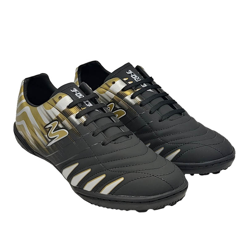 Tenis Metro-E 450 Negro Dorados Futbol Rápido Fut Siete Hombre