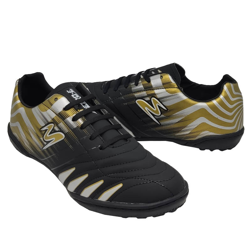 Tenis Metro-E 450 Negro Dorados Futbol Rápido Fut Siete Hombre