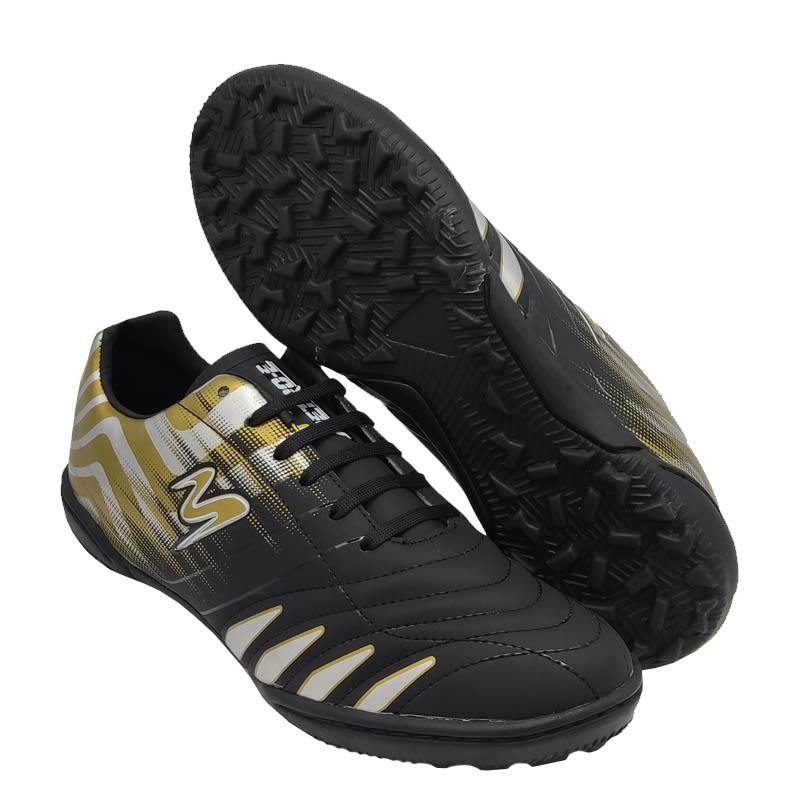 Tenis Metro-E 450 Negro Dorados Futbol Rápido Fut Siete Hombre