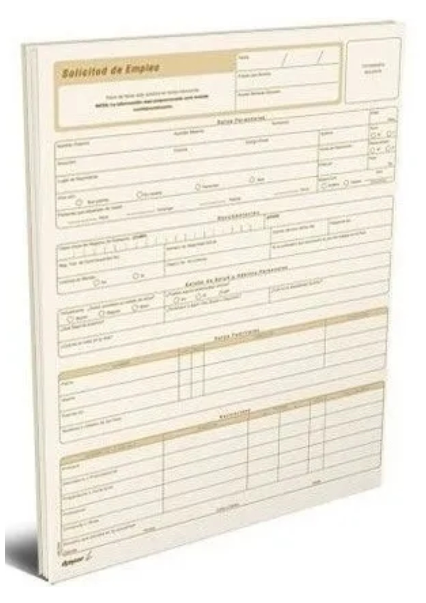 Formato Solicitud De Empleo Block 25h Rayter Papeleria