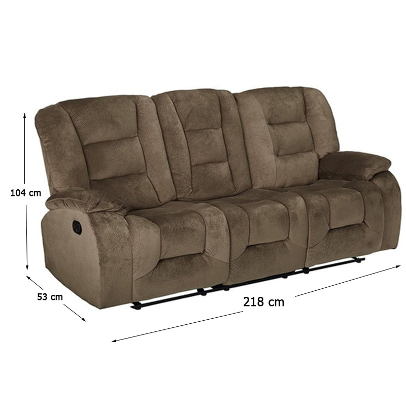 Sofá Reclinable color café De 3 Plazas - Coaster 600991