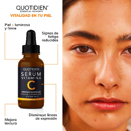 Kit Limpiador + Tónico + Serum Vitamina C + Acido Hialuronico Skin Care Suero Facial Quotidien